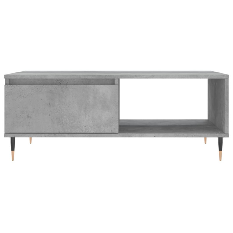 Erinn Four Leg Coffee Table with Storage, Concrete Grey