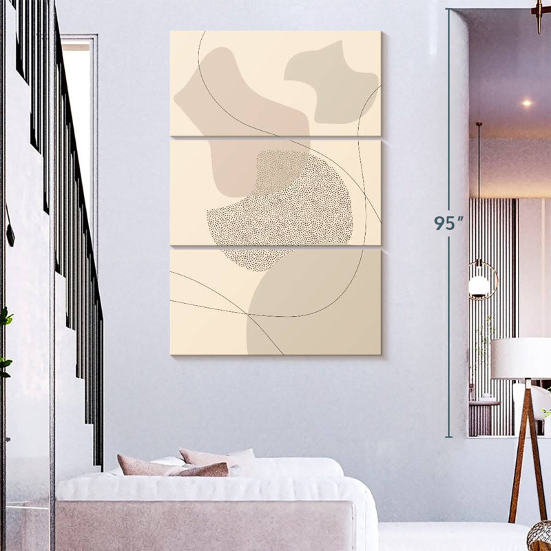 Avery Mid-Century brun abstrait II, H 74 po x l 48 po