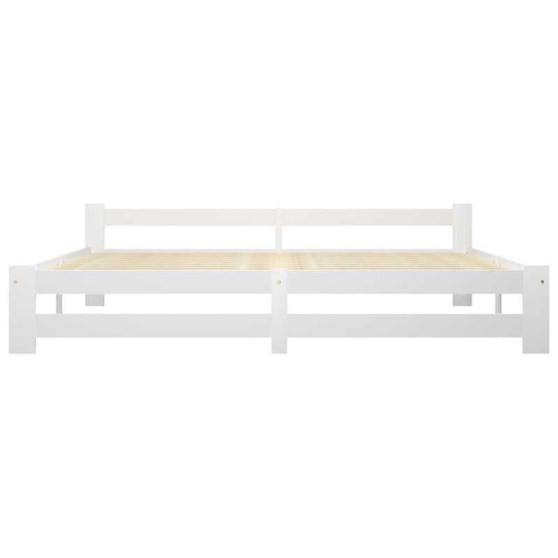 Berna Solid Wood Bed, White, European Single (90 x 200cm)