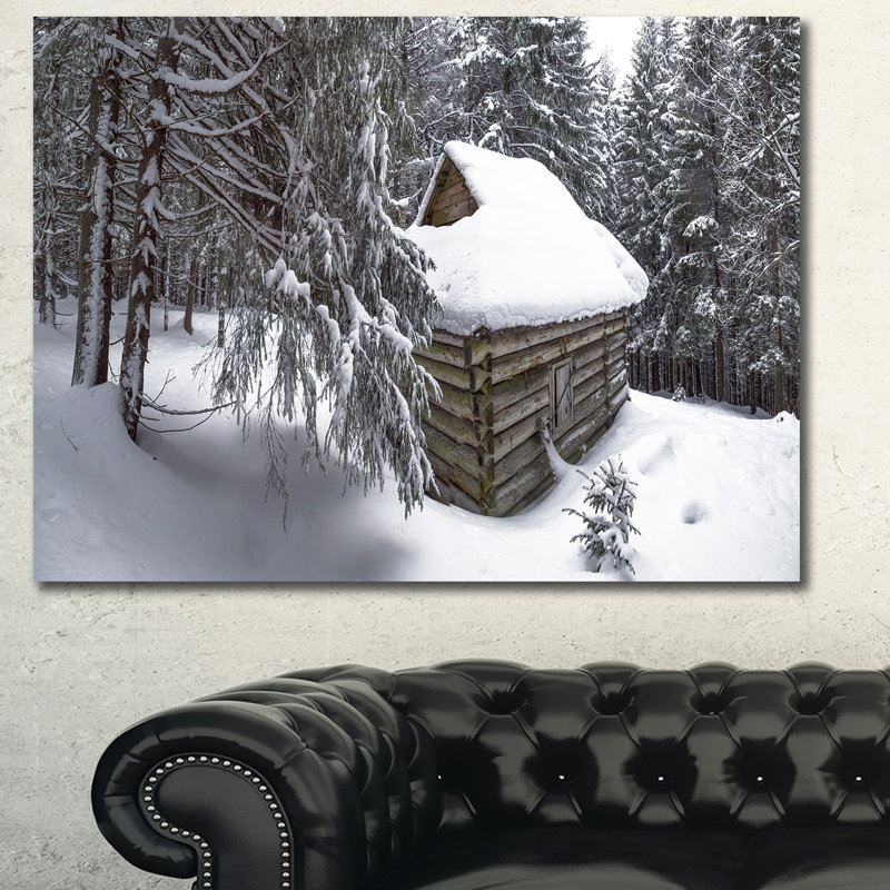 «House in Magic Winter Forest», reproduction de photo sur toile tendue, H 30 po x l 40 po x P 1 po