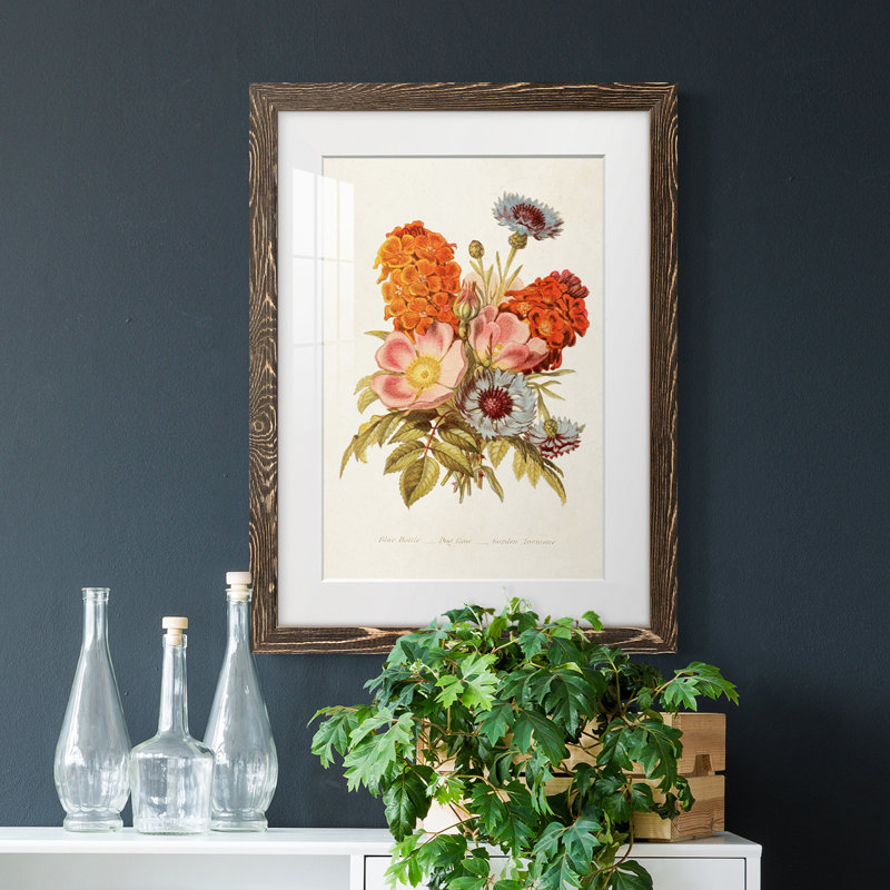 " Antique Floral Bouquet II ", 24" H x 20" W x 1" D, Walnut Framed