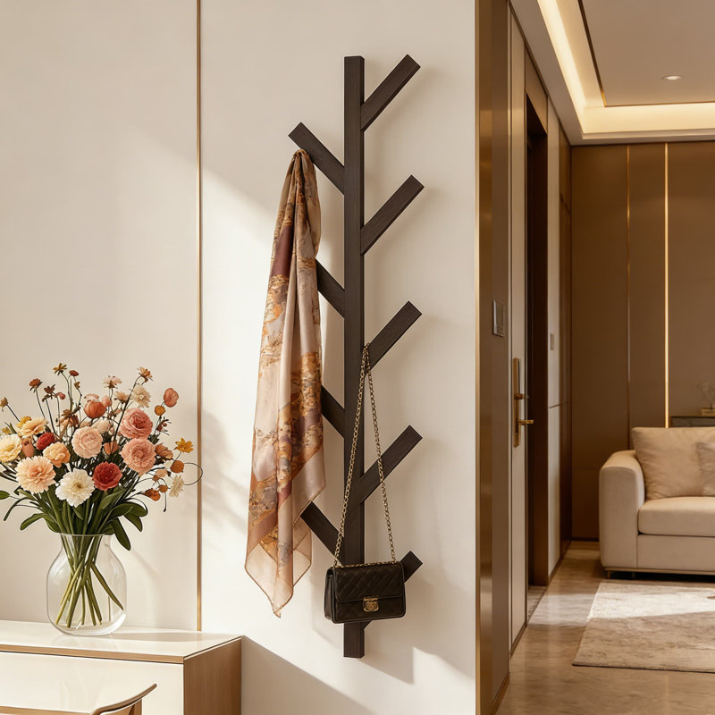 Portemanteau mural avec 9 crochets - portemanteau moderne en métal pour entrée, chambre à coucher et bureau - Conception robuste