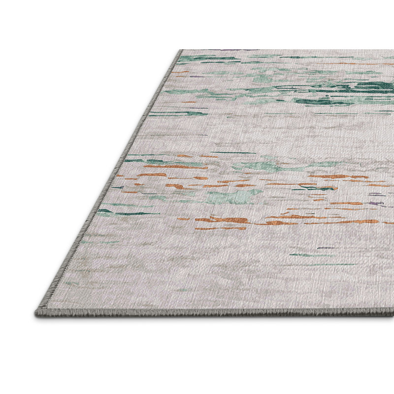 Machine Washable Gray Area Rug, Square 8'