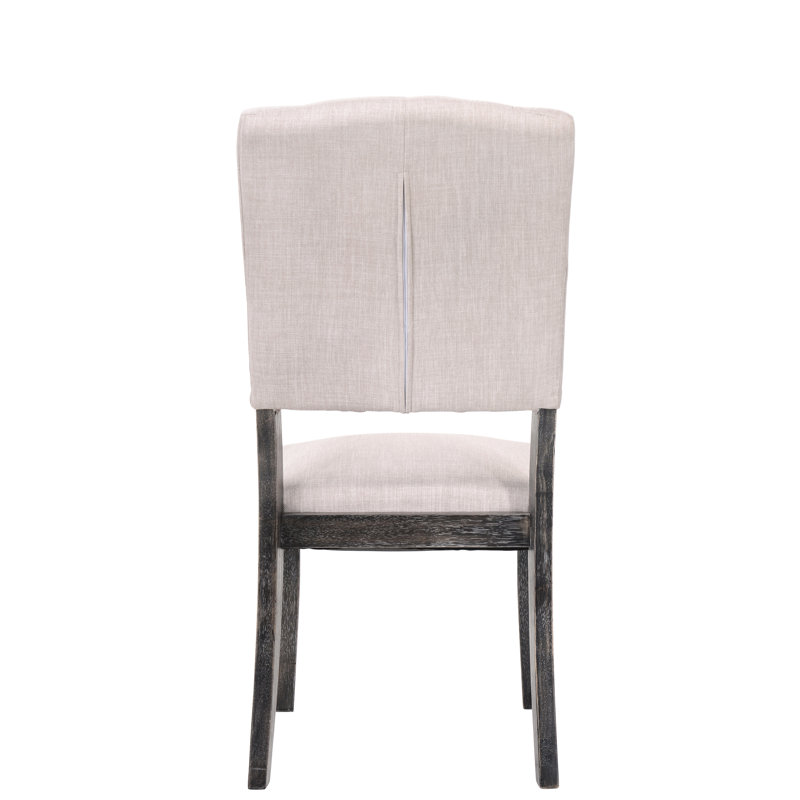 2 pièces de chaises d'appoint en lin - beige et gris, dossier haut, 2 confortables gris élégants,