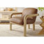 Chaise d'appoint - Fauteuil rembourré en similicuir de style moderne avec cadre en bois naturel