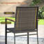 6-Person Patio Dining Set with Metal Round Dining Table and 6 Rattan Armrest Dining Chairs-217801672
