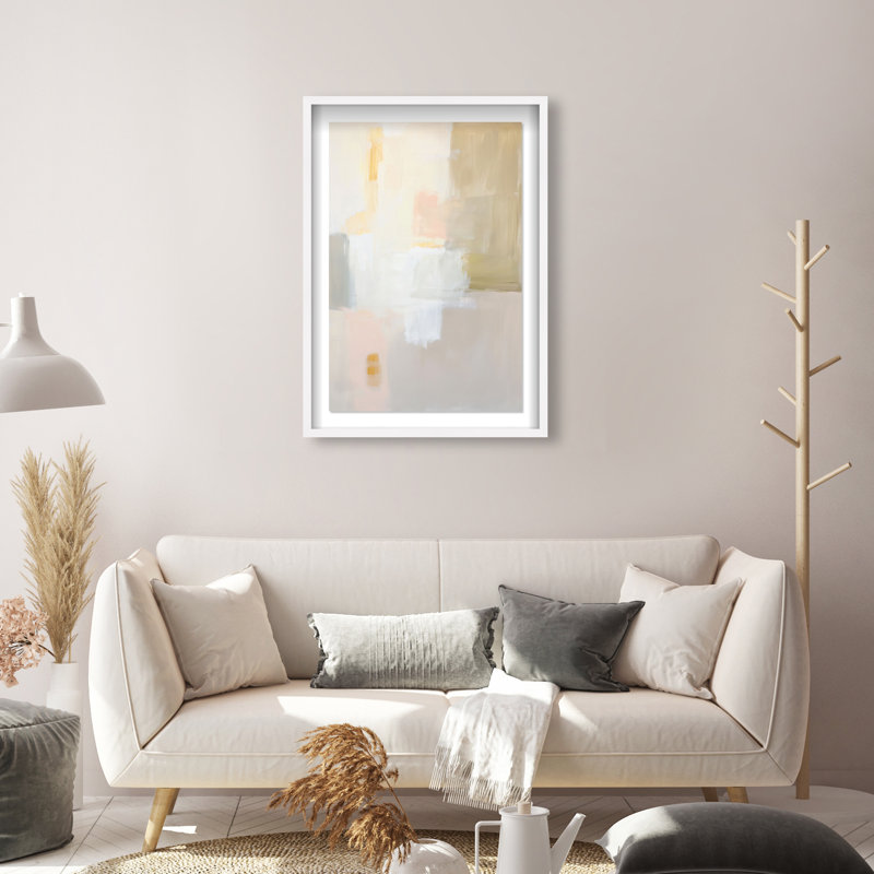 Pastel Embers IV Shadowbox Abstract Print by Oliver Gal, Black Frame, 10 x 15, 31.5"H x 21.5"W, White Frame