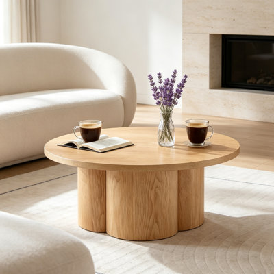 Table basse d'appoint moderne à finition naturelle