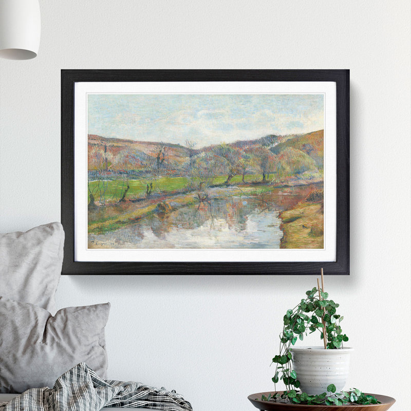 Brittany Landscape by Paul Gauguin - Picture Frame Painting, 27cm H x 36cm W x 2cm D, Black
