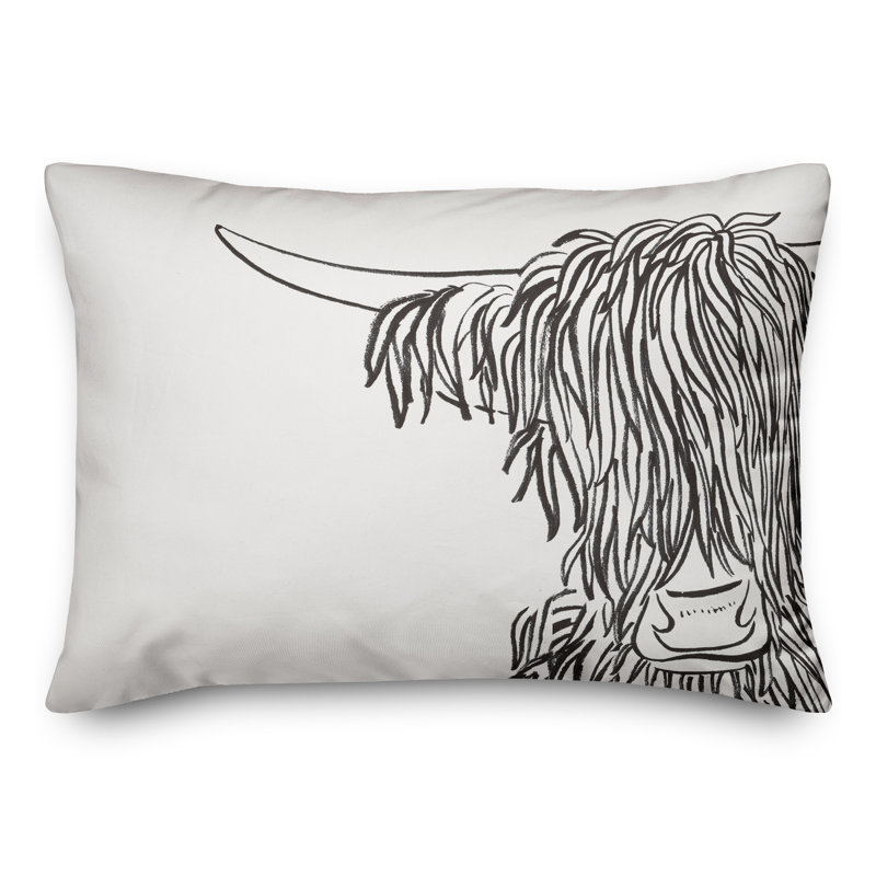 Coussin intérieur / extérieur Wash Up Cow, H 14 po x l 20 po, Rectangle