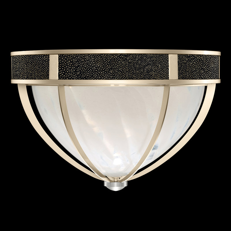 Mirage Glass Flush Mount, Black Knight, Champagne/Nickel