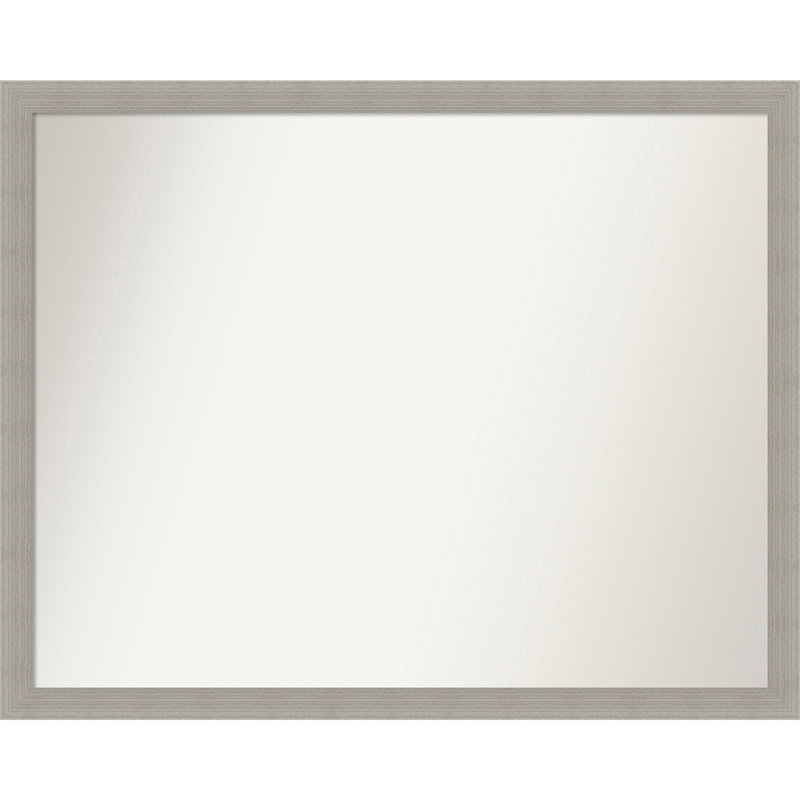 Jisu Solid Wood Wall Mirror, Gray, Rectangle, 29" x 40"