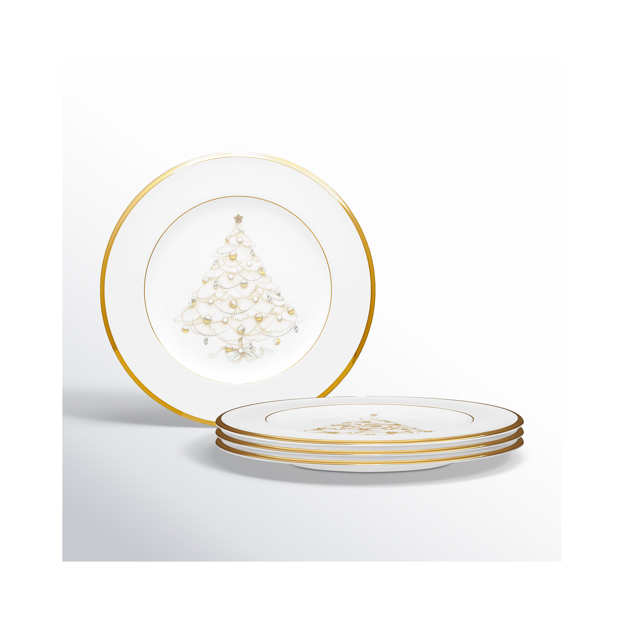 Noritake Palace Christmas Holiday Accent Plates, Gold