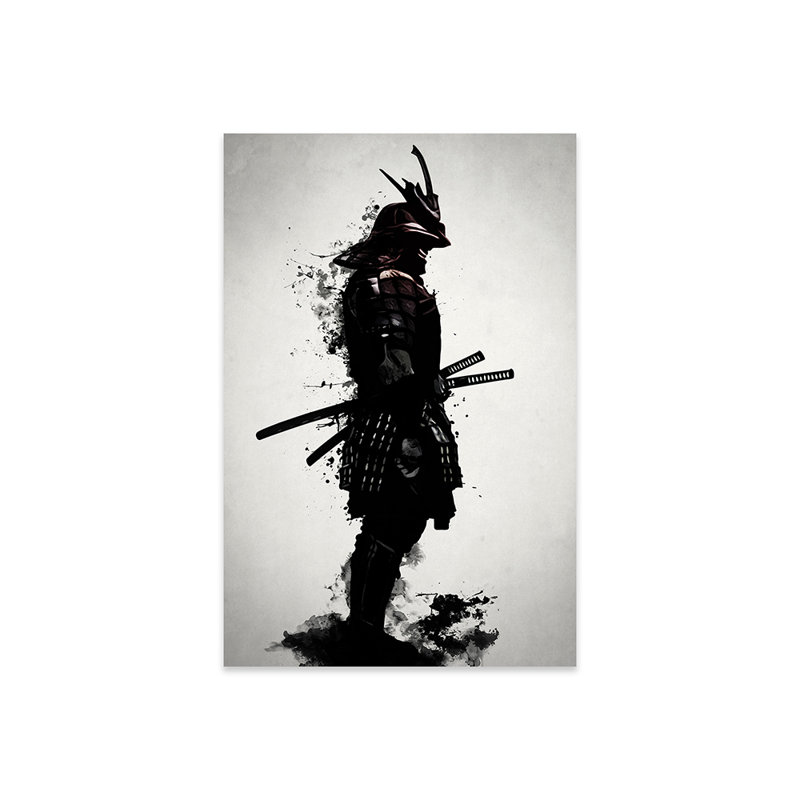 Samouraïs armés, reproduction sur verre acrylique, H 24 po x l 16 po x P 0,25 po
