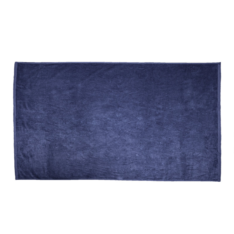 Velour 100% Cotton Lightweight Beach Towel, Navy