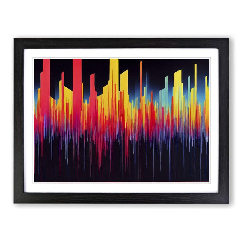 Audio Equalizer Abstract Art Vol.1 - Framed Print, Black, 34cm H x 46cm W x 2cm D