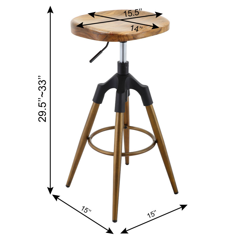Swivel Adjustable Height Bar Stool,Counter Height Barstools With Metal Frame Counter Height Chairs With Footrest For Kitchen, Dining Room