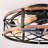 20" Farmhouse Caged Flush Mount Ceiling Fan with Remote Control, Matte Black and Gold Finish