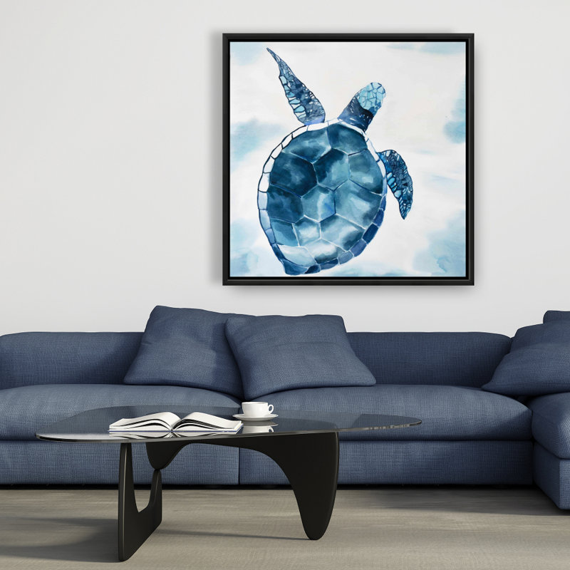 "Tortue bleue" sur toile