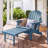 Oversized Solid Wood Adirondack Chair with Retractable Ottoman, Folding Design & Wide Armrests for Outdoor Patio and Backyard-1849783032