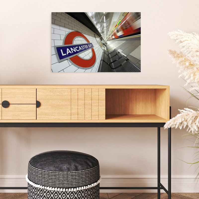Lancaster Gate Tube Motion Abstract Contemporary Architecture City Wall Art Print 1 Piece Wrapped Canvas Wall Art