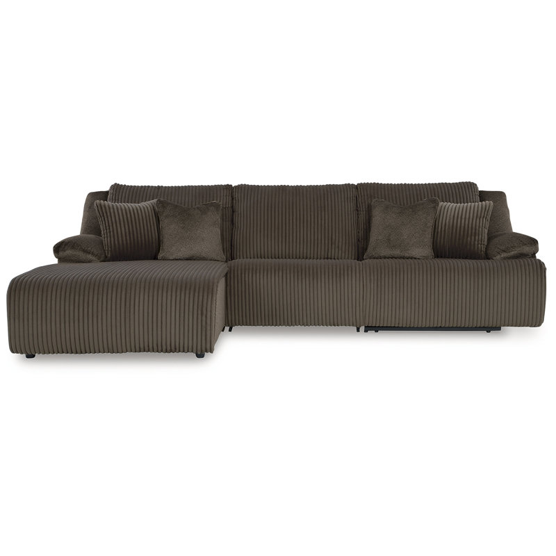 Canapé modulaire 3 pièces Matherly, Orienté à gauche (vu de face), Polyester brun