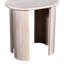 Table d'appoint ovale rustique à finition blanche rustique, table d'appoint en bois massif de salon