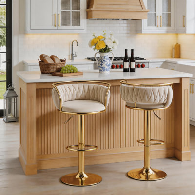 Christal Swivel Upholstered Adjustable Height Counter Stool