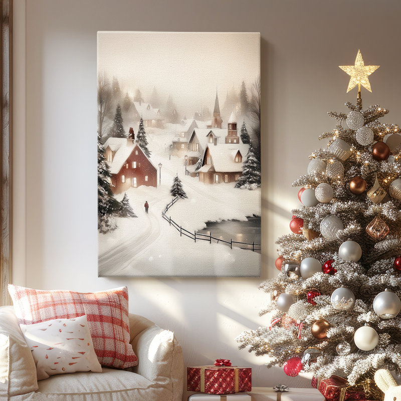 Golden Carol de l'aube - Toile tendue avec châssis de qualité supérieure, H 12 po x l 8 po