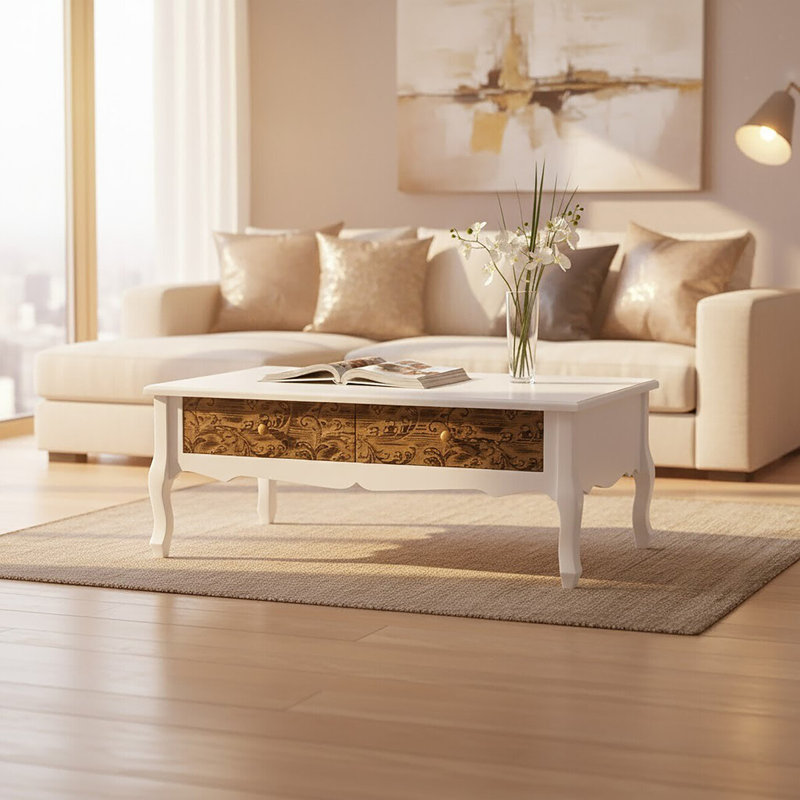 Fanelli Four Leg Coffee Table with Storage