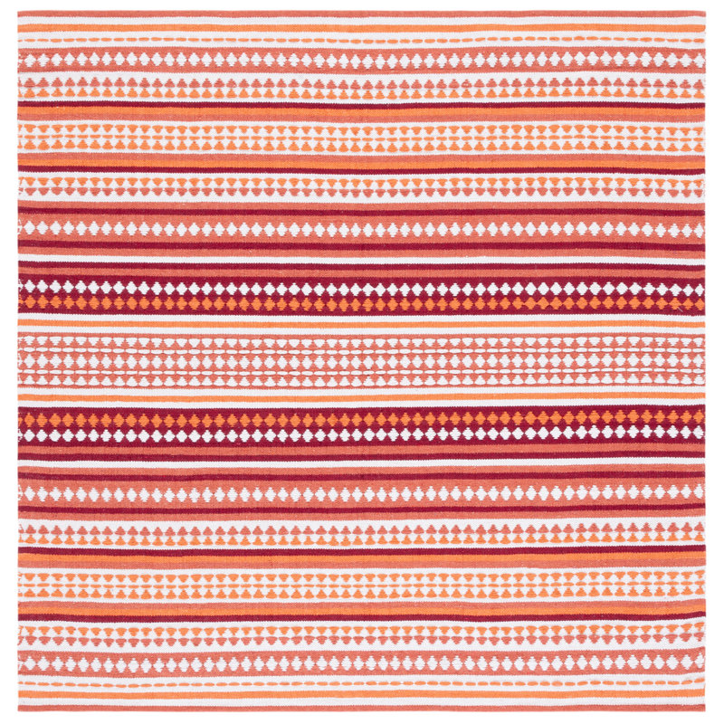 Tapis rayé en coton Adamsen, Carré 6 pi