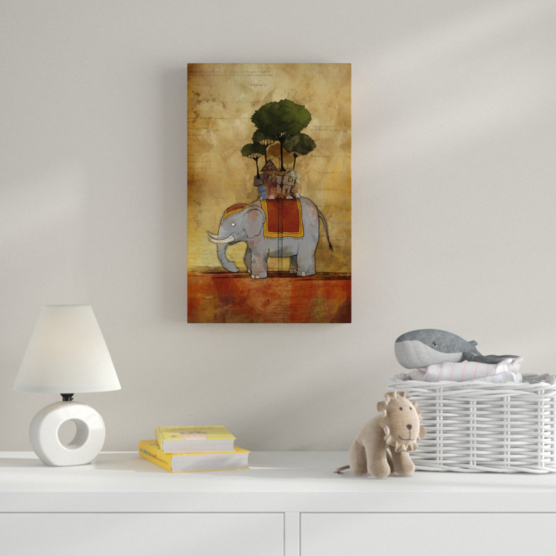 « imaginaire éléphant », art sur toile, H 24 po x l 16 po x P 2 po