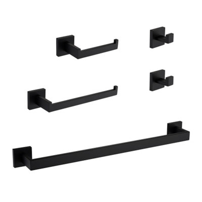 5 Piece Wall-Mounted Bathroom Hardware Set with Concealed Mounting