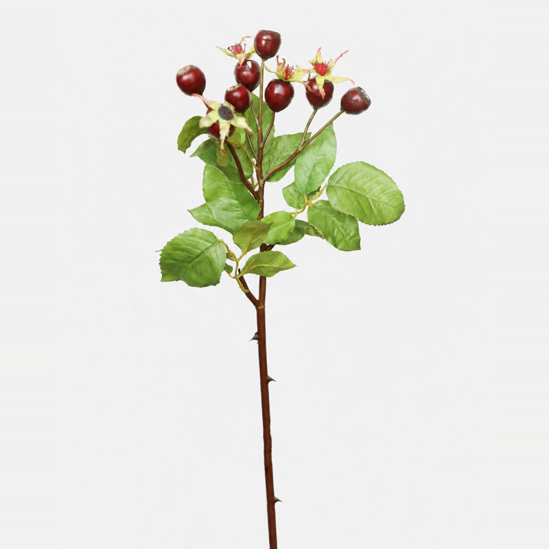 Montana Rose Hip Faux Floral, Red, 18" H x 6" W