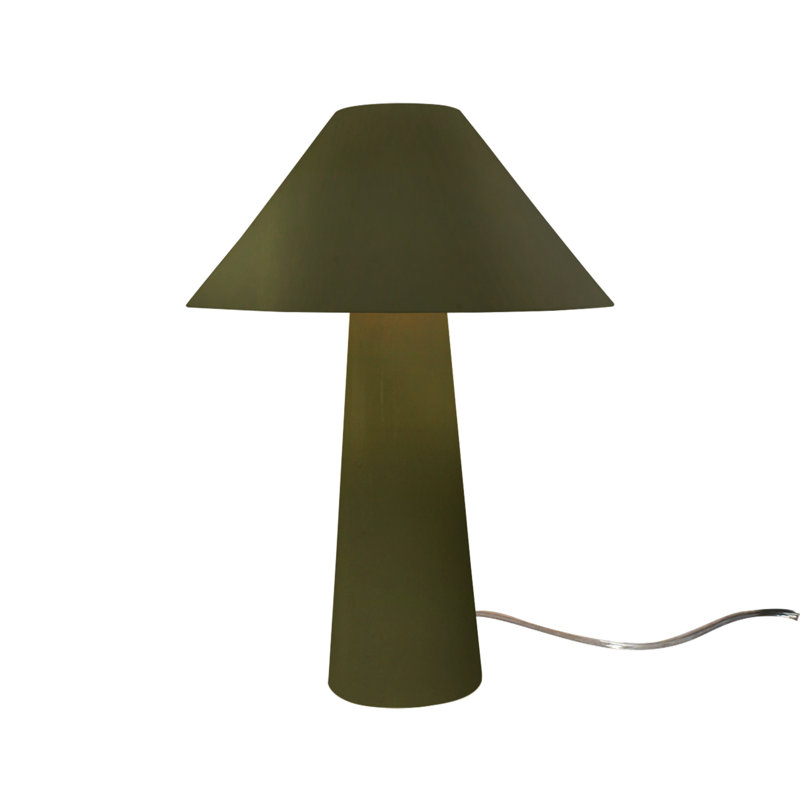 Lampe de table en céramique Caroldine, Vert mat