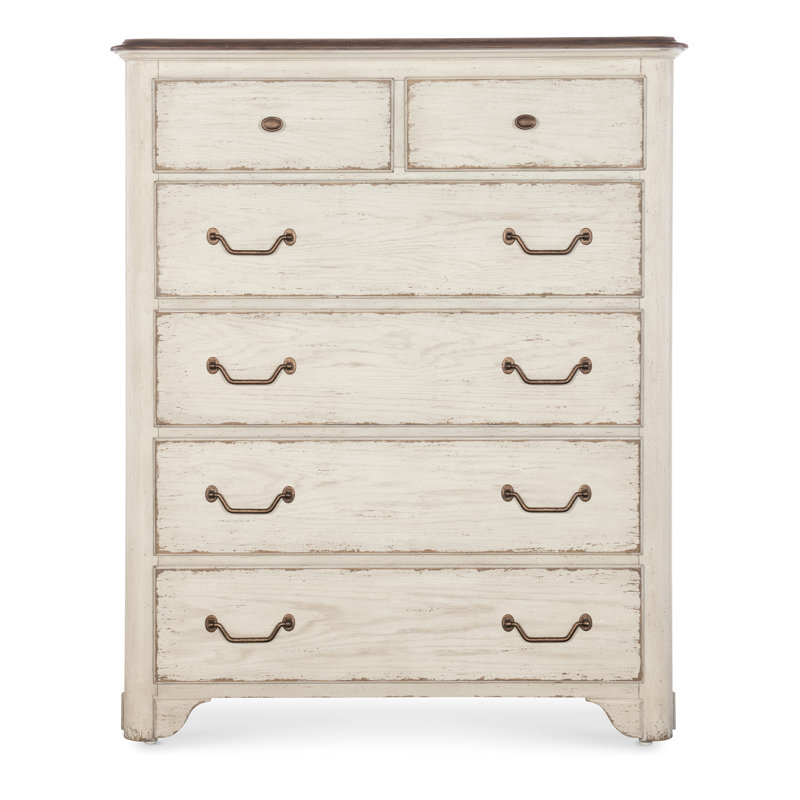 Americana Six-Drawer Chest, Cream/Beige/Brown