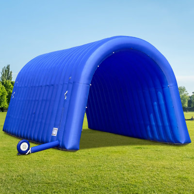 20FT Inflatable Sports Tunnel Entrance with Internal Blower, Large Event Tunnel for Advertising, Exhibitions, and Schools (Blue, 20x10x10FT)