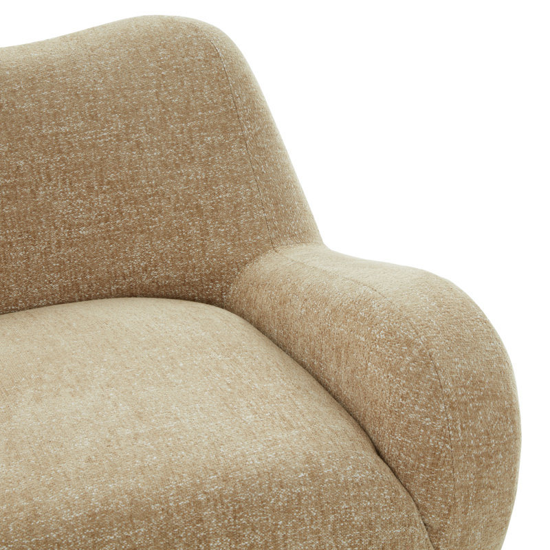 Fauteuil d'appoint en chenille Randal, Marron clair