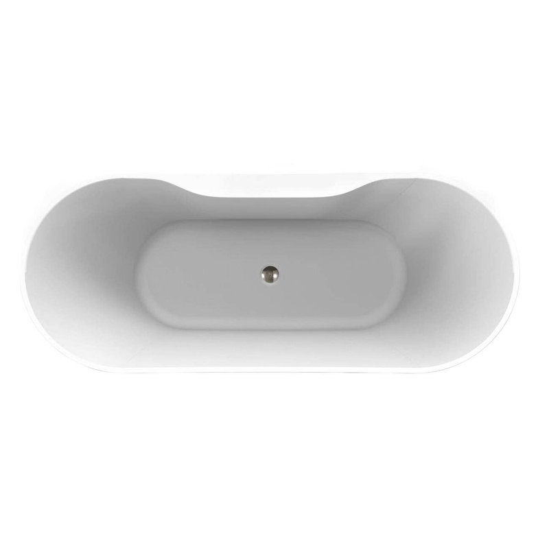 67'' x 28.38'' Freestanding Soaking Acrylic Bathtub, Polished Nickel