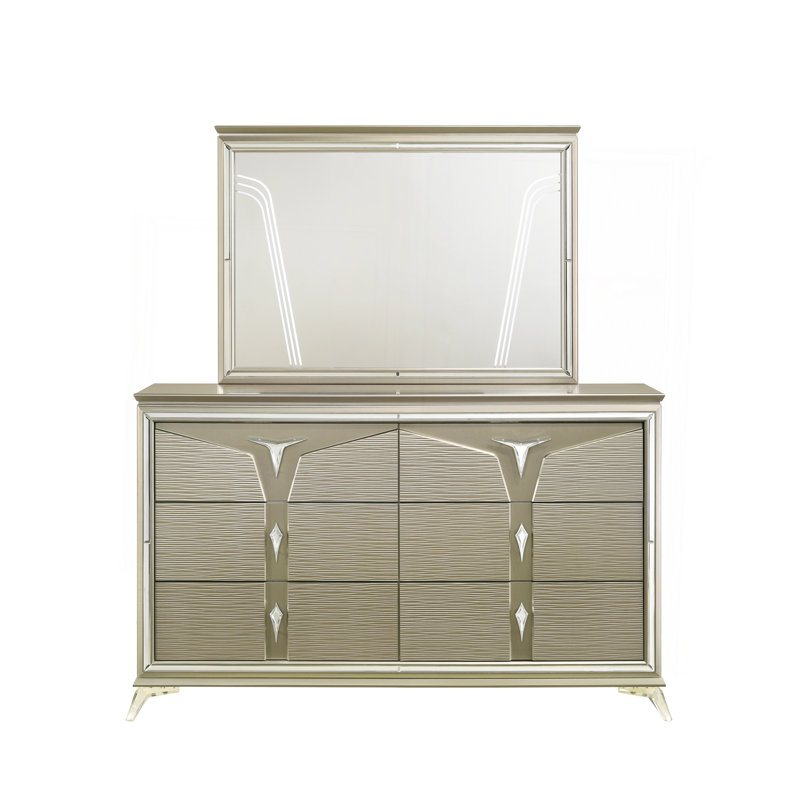 Ensemble de chambre à coucher 4 pièces et tête de lit à DEL de style moderne, Très grand lit