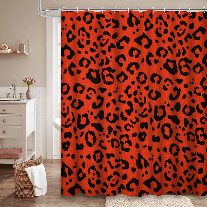 Rideau de douche rouge imperméable, rideaux de douche pour la salle de bain avec 12 crochets, L 72 po x l 84 po