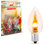  Ampoule DEL à flamme vacillante - C7, culot E12, 0,06 W, ampoule DEL à flamme scintillante avec une lueur chaleureuse qui scintille et danse de haut en bas - pour Halloween, bougie de fenêtre de Noël pour chandelier - 2 / paquet