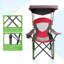 Chaise longue de voyage robuste avec parasol en émail avec porte-gobelet bleu