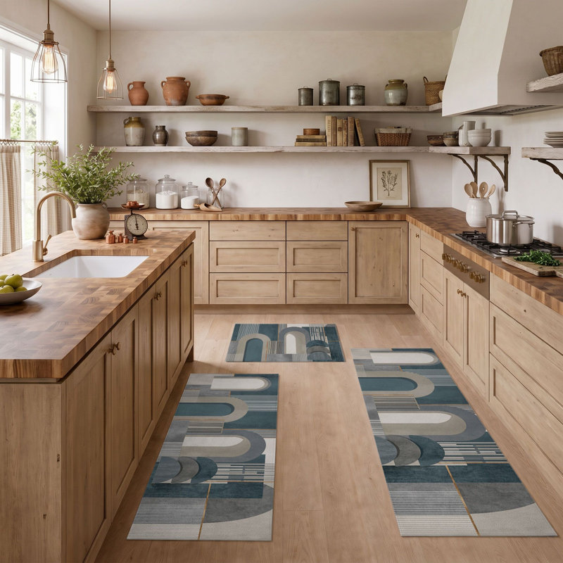 Tapis de cuisine géométriques antidérapants lavables