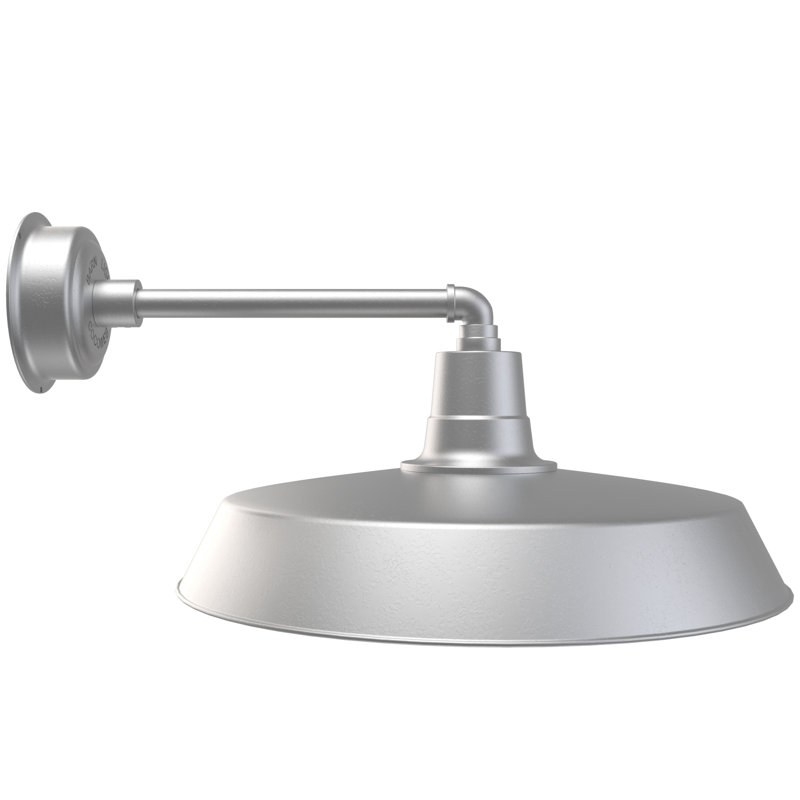 Luminaire de grange d'extérieur à DEL Haleigh, H 11 po x l 22 po x P 28 po, Argent galvanisé
