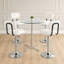 Ensemble de tables de bar rondes en verre avec 2 tabourets de bar à hauteur ajustable, table de bistro argentée moderne à hauteur de comptoir avec chaises rembourrées pour le bar, la cuisine et le coin-repas-673964856