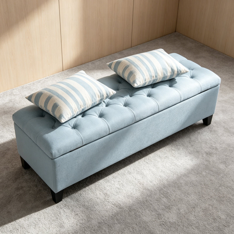 OTTOMAN DE RANGEMENT GLOUSTER, Bleu