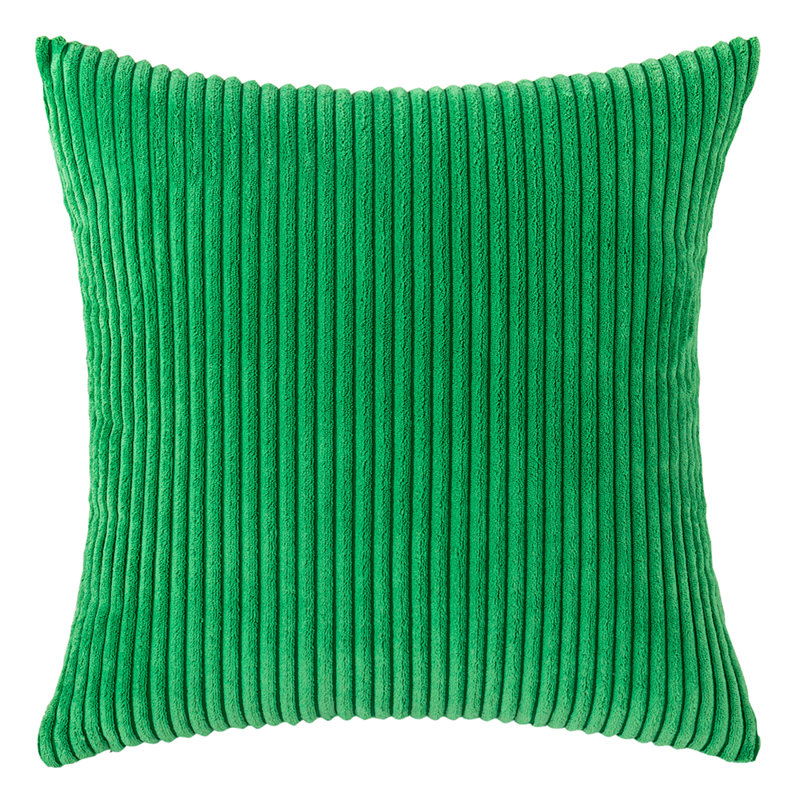Striped Cotton Blend Reversible Throw Pillow, 18" x 18", Dark Green