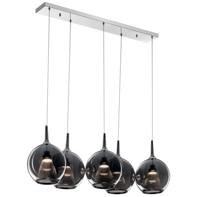 Falk 5 - Light Chrome LED Kitchen Island Pendant