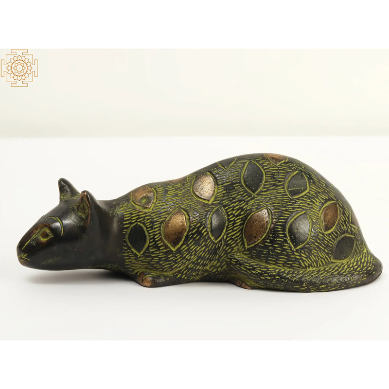 Statue de chat en laiton 7 po en chasse - Décoration de maison / bureau